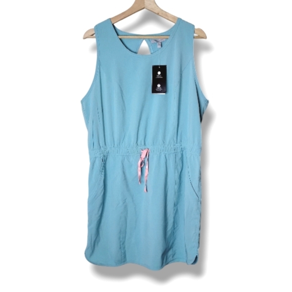 Ocean + Coast NWT Turquoise Travel Dress XL | Tank Stretch Pockets Drawstring - Picture 1 of 10